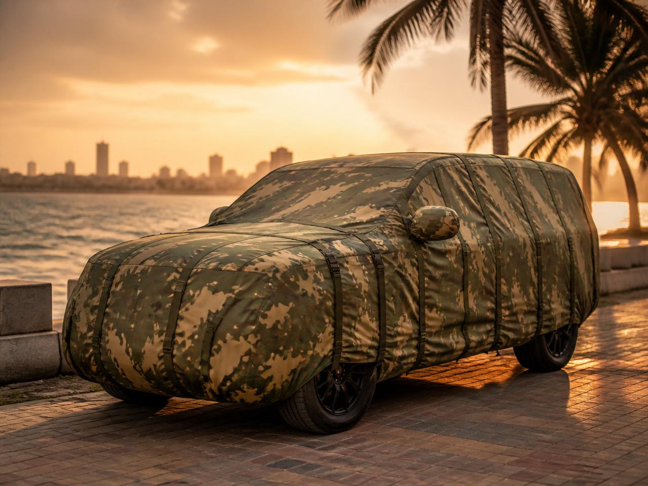 Car covered in Combat